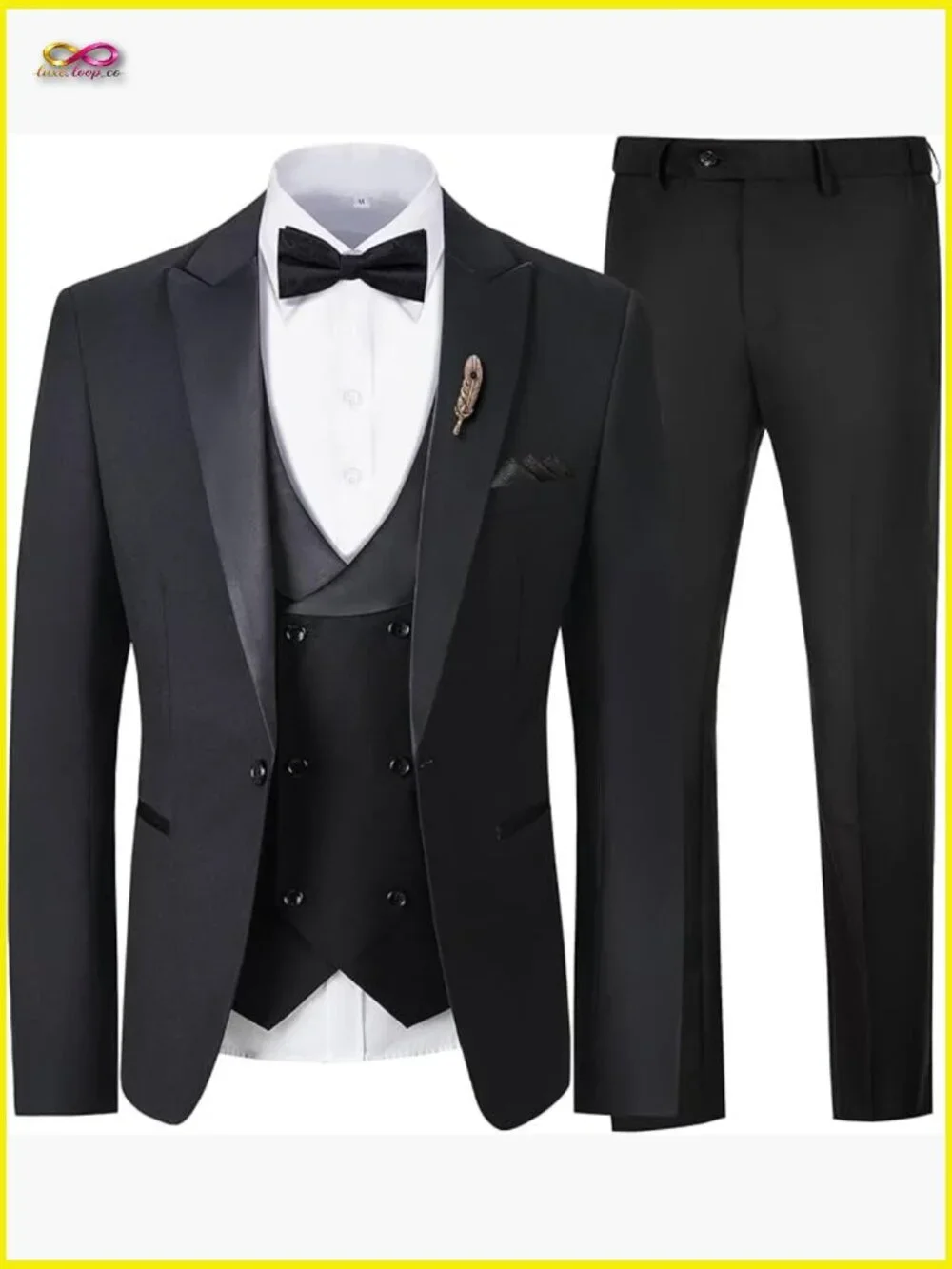 Slim Fit 3 Piece Suit Set Classic Elegant Formal Wedding Prom Party Wear